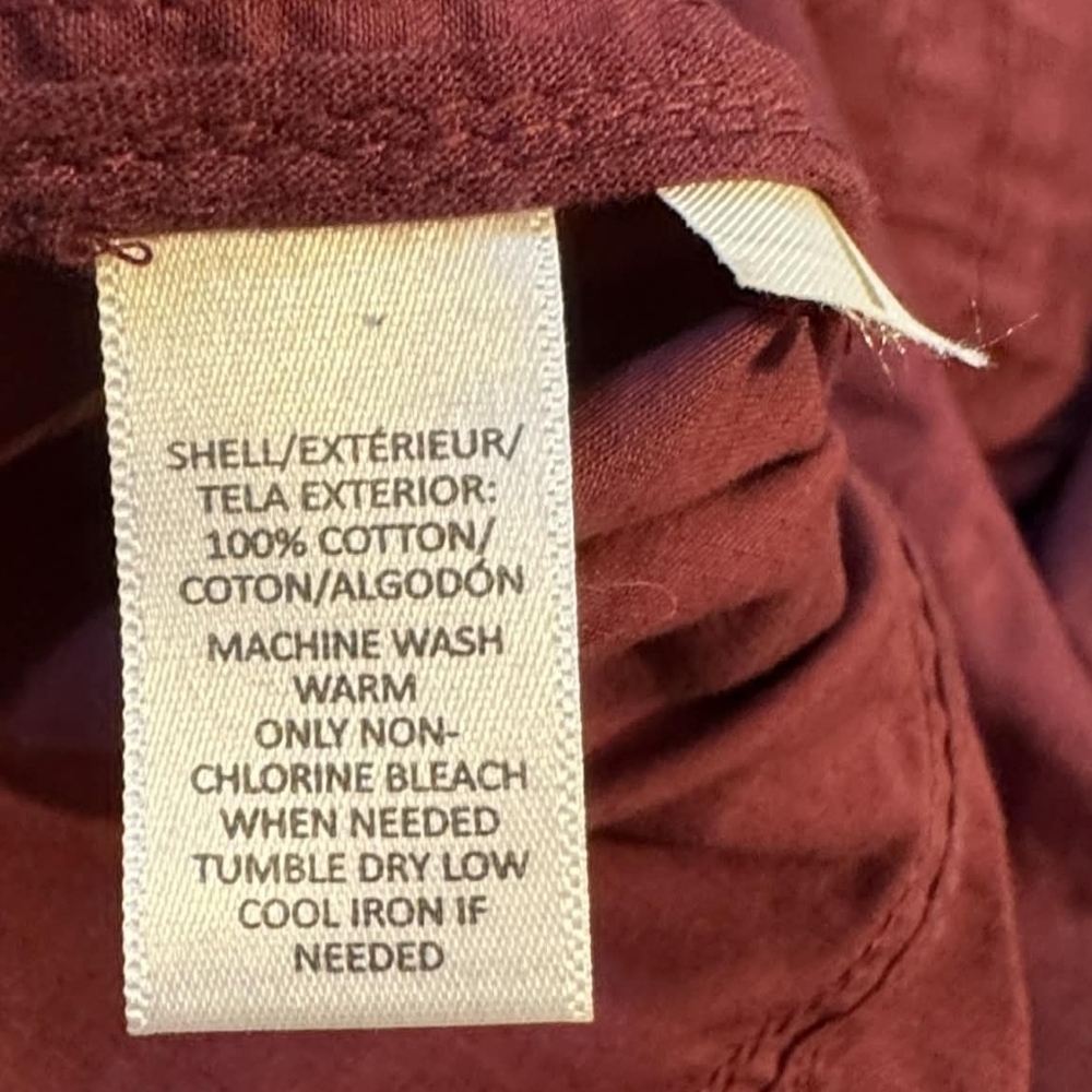 LOFT | Maroon Wine Utility Field Jacket Cinched Waist 100% Cotton Women's XL EUC - Picture 6 of 7